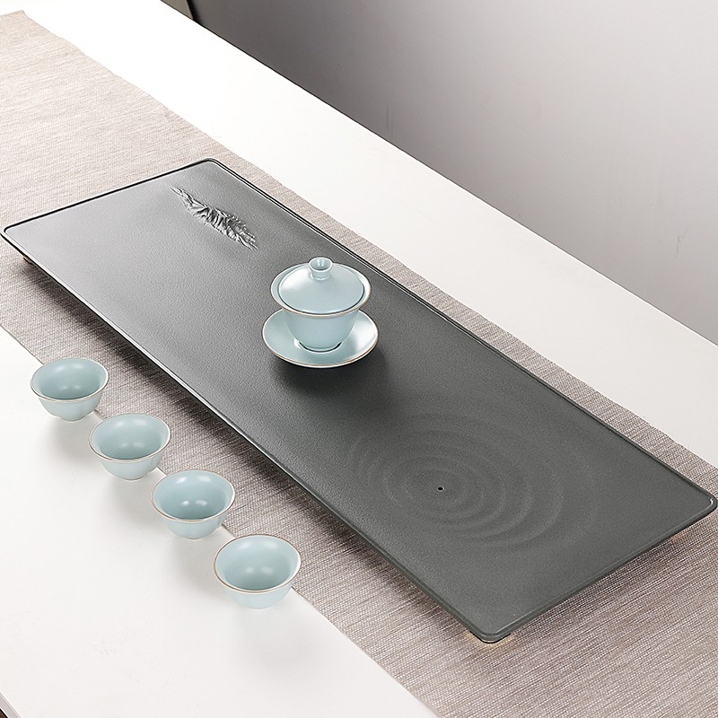 现代新中式茶具托盘手工自制石头茶海 【绿松石】60*20*3(cm)单茶盘