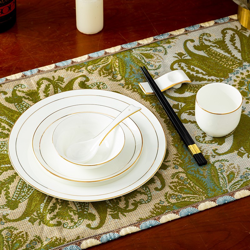 陶相惠 碗碟套装骨瓷餐具包厢圆桌餐具套装陶瓷餐具酒店个人位摆台碗