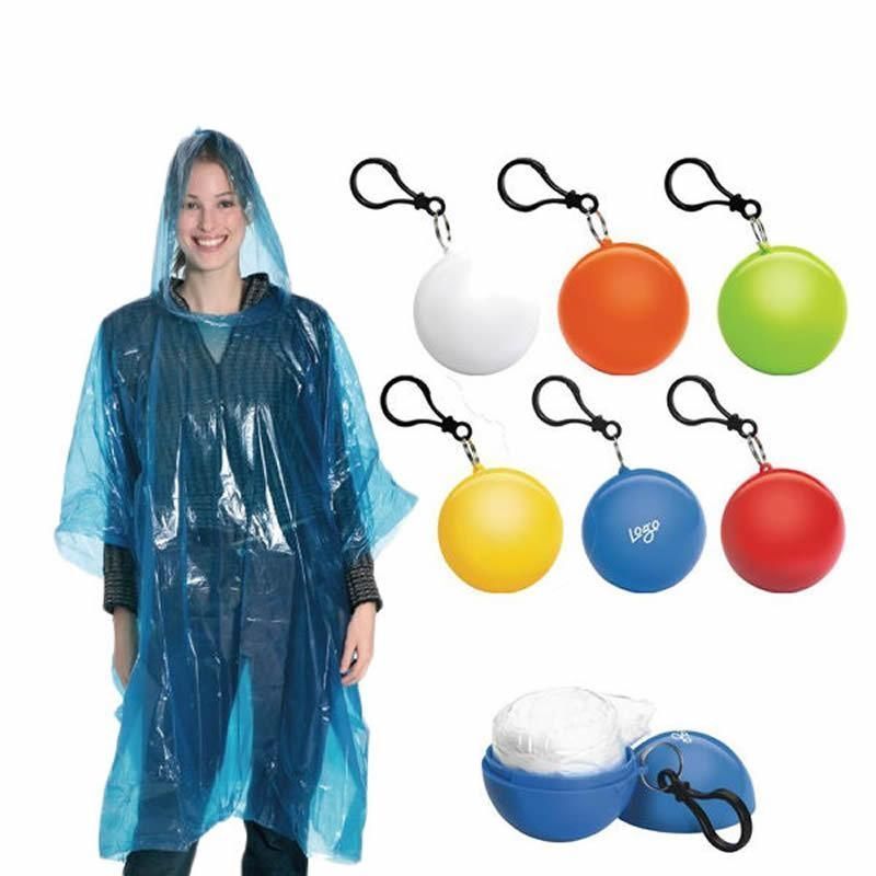 压缩韩国收纳随身雨衣户外迷你徒步塑料球形便携袋常规成人均码 雨衣球3个(成人)