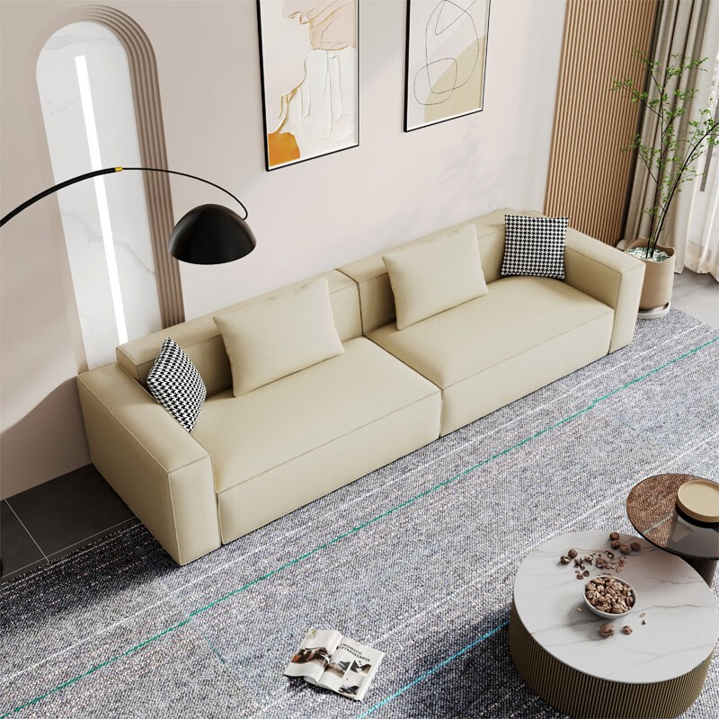 斐措 沙发客厅小户型布艺沙发豆腐块现代直排式组合沙发科技布极简单