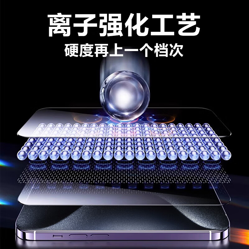 WEADDU苹果15/14/13/12/11 Pro max钢化膜全屏覆盖iPhone 15防爆黑边抗指纹钻石手机贴膜 苹果17钢化膜 【2片装】高清全屏(黑边)