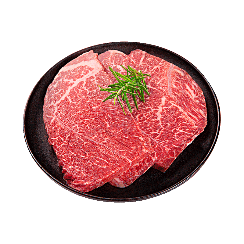 拍2件 龍江和牛 国产和牛 和牛原切a3嫩肩牛排450克3片/盒