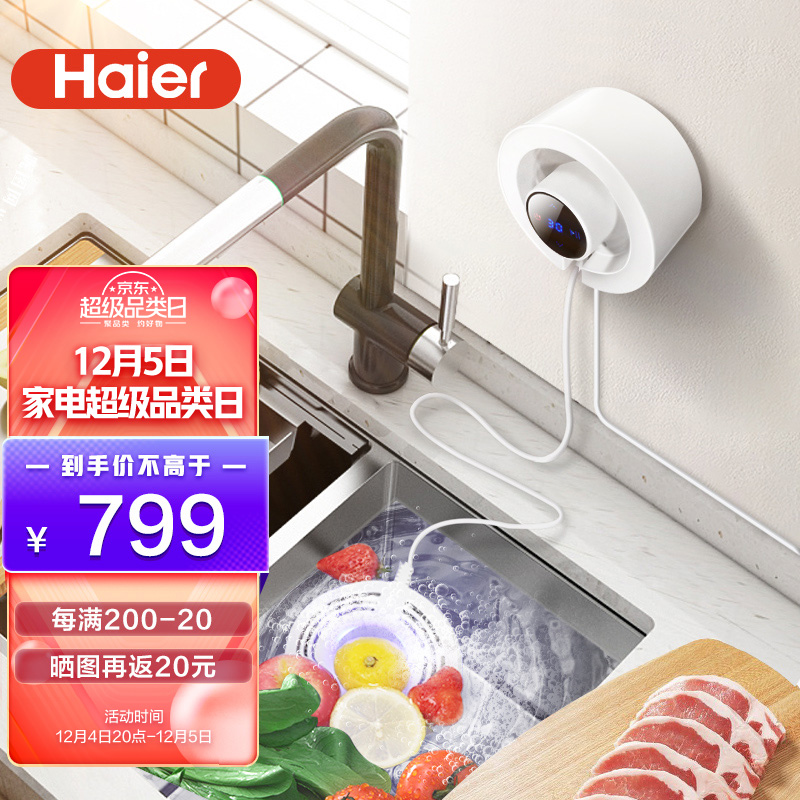 海尔（Haier）洗菜机果蔬净化机去农残肉类激素杀菌食材净化机HJ-F701