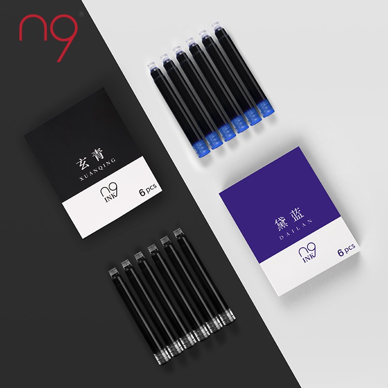 n9 钢笔专用墨囊墨水 非碳素钢笔用纯色墨水 一次性便携可替换墨囊6支
