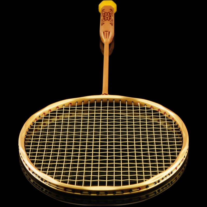 尤迪曼金色麻花波浪框型8u全碳素一体羽毛球拍单拍(已穿线缠好手胶)