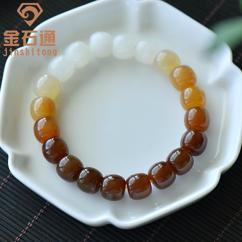 和田糖玉渐变手串 老型珠且末料渐变糖白手串男女款 (以上非对应价格)