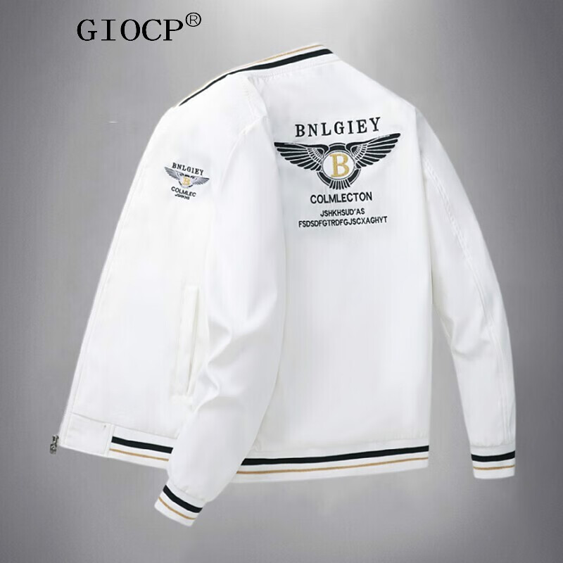 giocp香港潮牌男装休闲棒球领夹克男外套春秋季新款高端潮流刺绣百搭