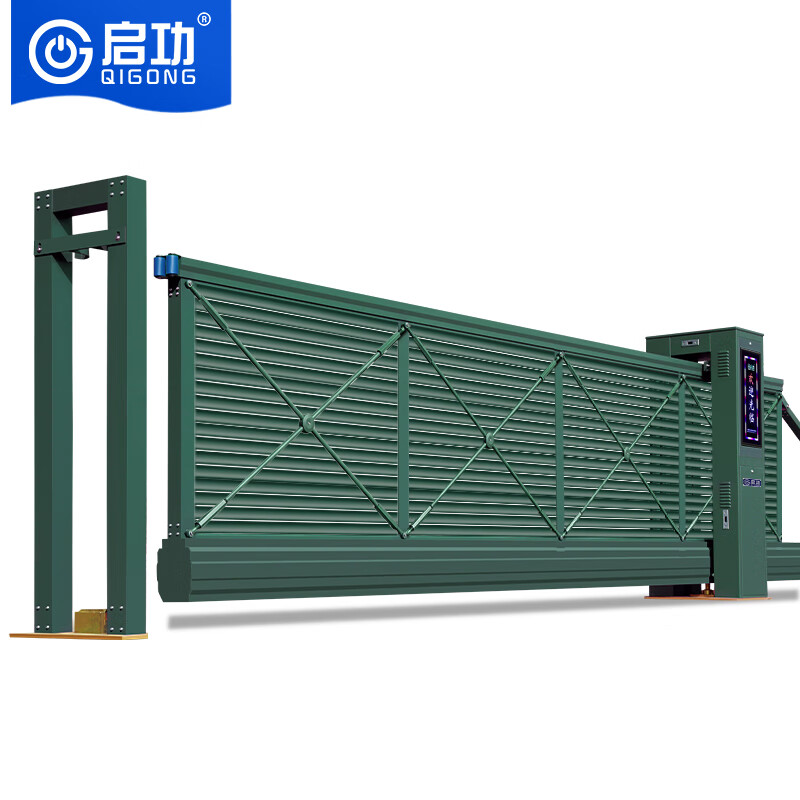 启功电动悬浮大门铝合金悬航门无轨直线平移工业大门    8米