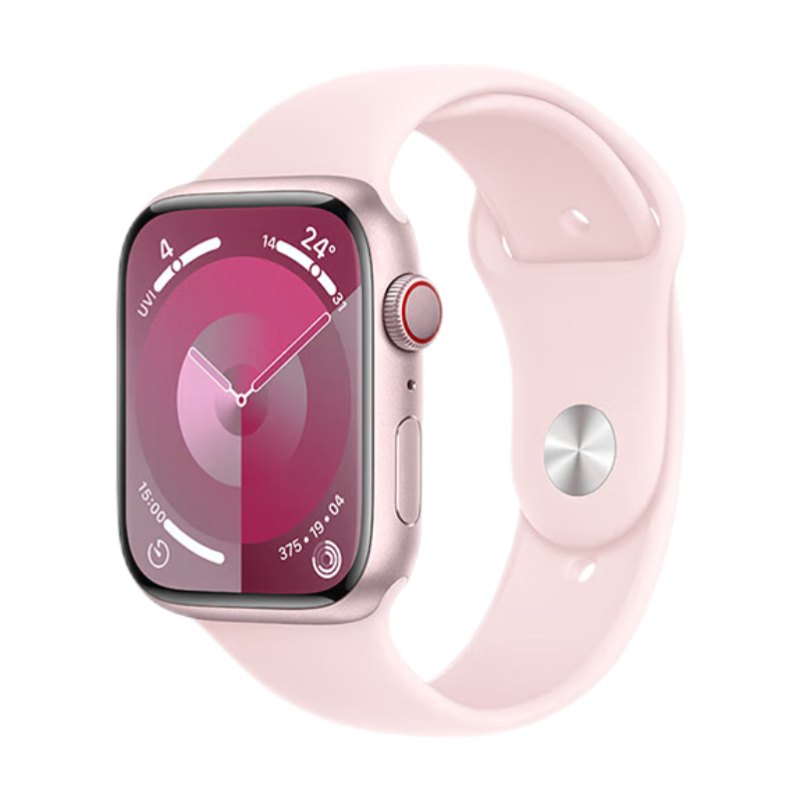 Apple/ƻ�� Watch Series 9 �����ֱ�GPS+���ѿ�45���׷�ɫ��������������ɫ�˶��ͱ���M/L MRPD3CH/A