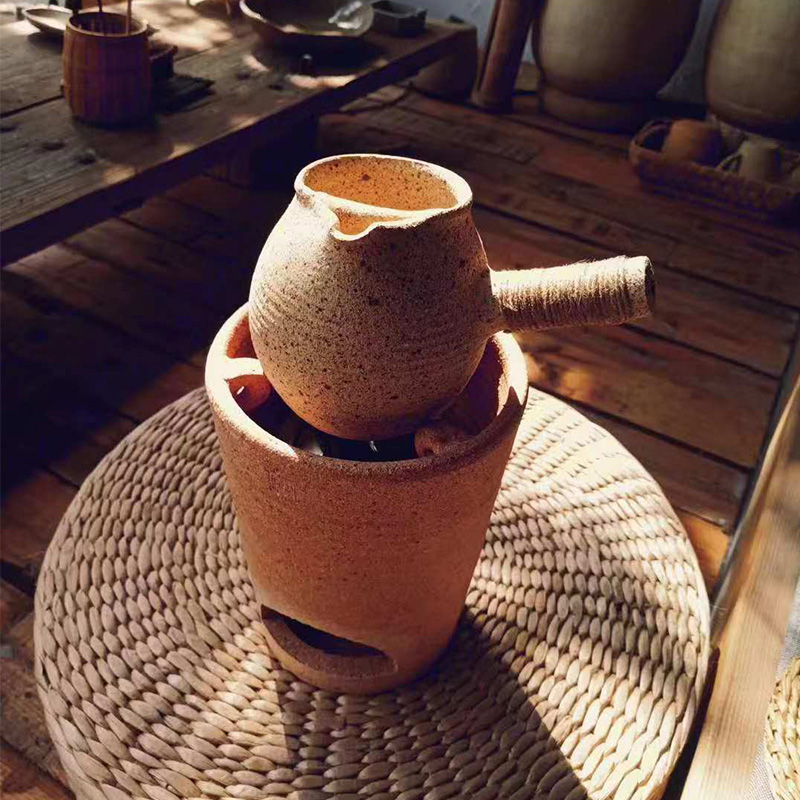 云南烤茶罐云南土陶罐大理剑川黑陶烤茶罐烤茶炉煮茶器粗陶茶具 壶垫