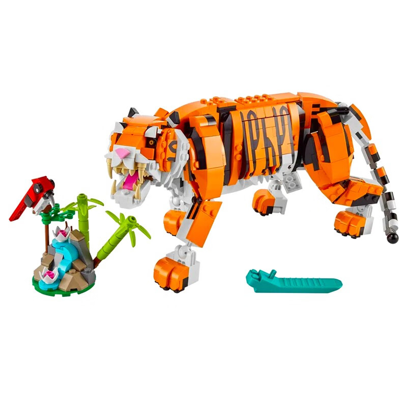 男孩女孩益智拼装积木玩具3种拼法积木玩具 31129 雄伟的老虎