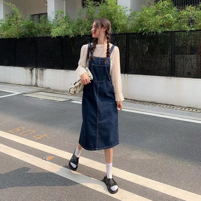 予愿矮个子胖妹妹显瘦遮肚子套装连衣裙牛仔背带裙夏季洋气腿粗胖妹妹
