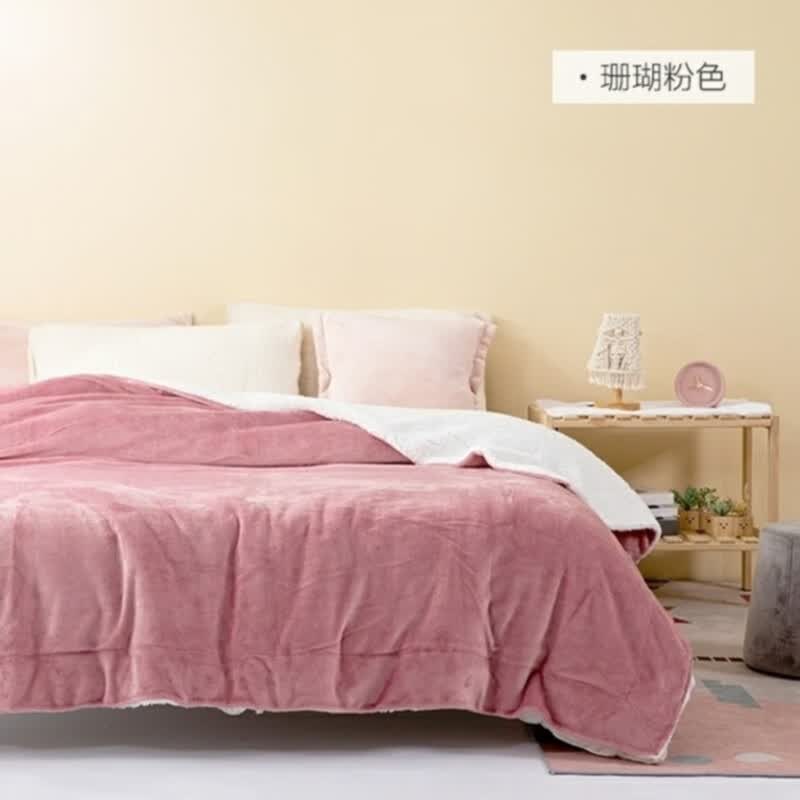 百丽丝双层加厚仿羊羔绒毛毯盖毯 加绒秋冬保暖款 波西亚仿羊羔绒毯(珊瑚粉) 200cm×230cm属于什么档次？