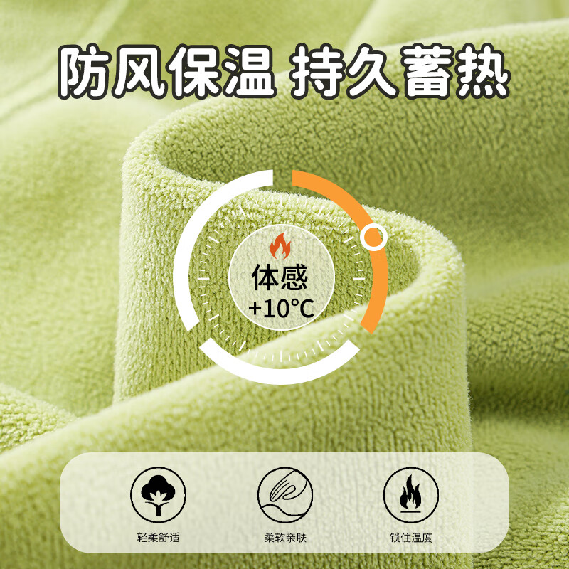 巴布豆儿童加绒卫衣秋冬女童摇粒绒半开领保暖上衣男童时尚设计感童装 果绿 110