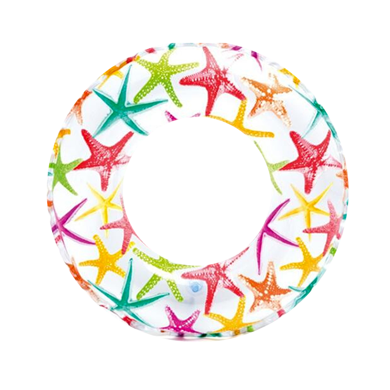 INTEX 59241小孩泳圈 流行浮圈玩具充气救生圈游泳圈礼物 内径28cm外径61cm 适合6-10岁(图案随机)