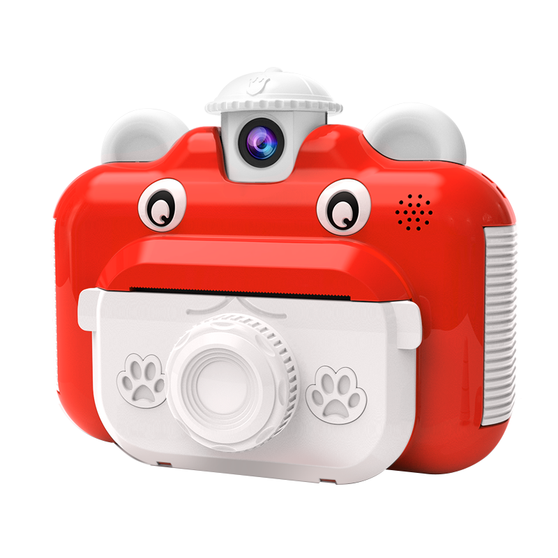 LOPOM 拍立得儿童相机可打印高清数码迷你照相机 3-6-12岁男孩儿童玩具女孩新年生日儿童节礼物 拍立得+4K数码相机（红色）