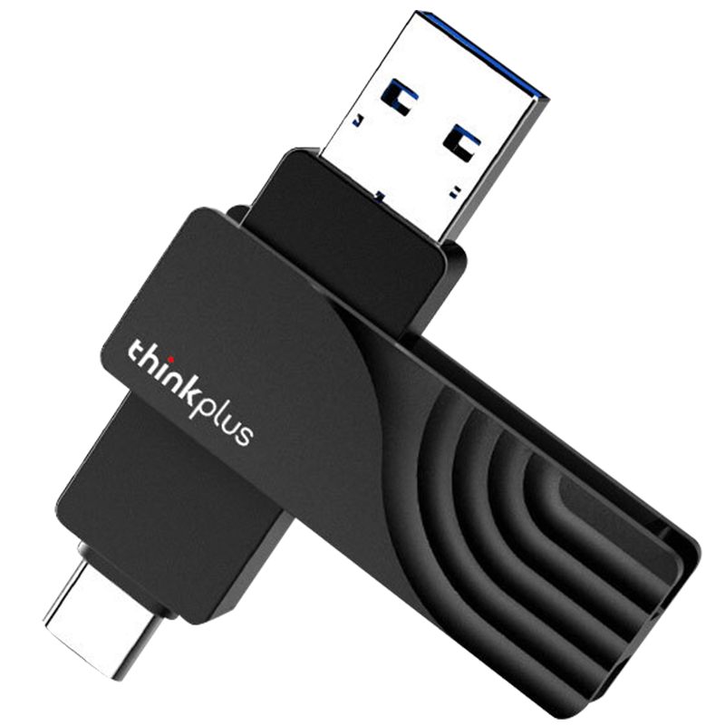 联想（thinkplus）128GB 固态U盘 USB3.1/Type-C双接口 高速传输 金属商务优盘 移动固态硬盘传输体验100030175937