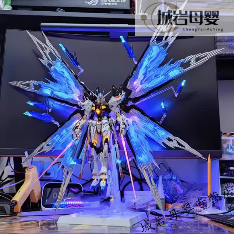 mb限定强袭自由含光翼游炮地台j 模型led灯组