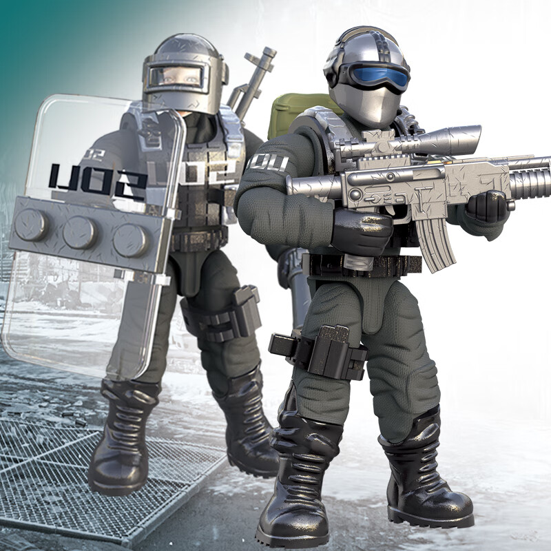 翔竣军事兵人仔人偶摆件特种兵玩具儿童积木小颗粒士兵关节可动飞虎队