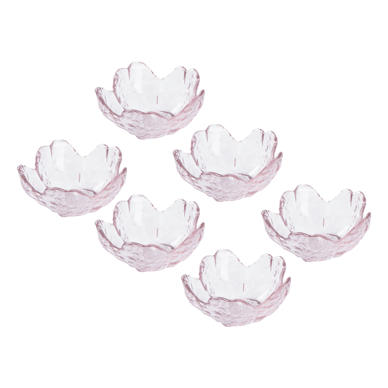 博為 日式玻璃蘸料碟家用味碟創(chuàng)意櫻花醋碟醬油碟調(diào)料小碟子 6個(gè)裝