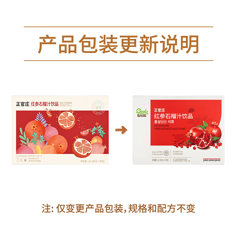 正官庄人参液红参液红石榴液礼盒装1.5L（50ml*30包） 端午节礼品礼物 红石榴液礼盒装50ml*30包