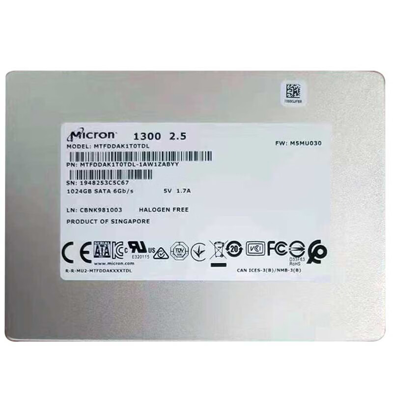 镁光 micron 1300系列 512g sata3接口 固态硬盘2.5英寸