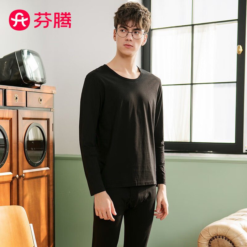 芬腾睡衣男纯色弹力贴身圆领长袖打底保暖男士内衣睡衣Q9981732771高性价比高么？