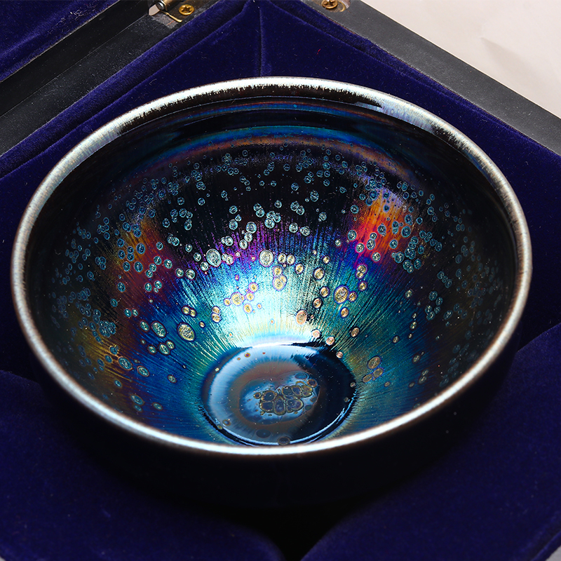 幻视建盏茶杯大师级 建盏茶杯名家陈建国万象曜变手工陶瓷sn0868