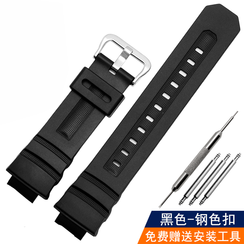 老皮匠代用卡西欧aw-590/591/5230/282b awg-m100/101 g-7700硅胶表带