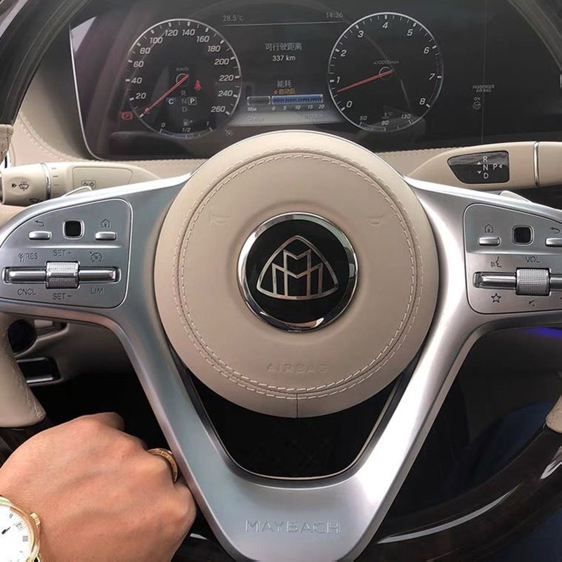 娅琦新款奔驰s级改装升级迈巴赫方向盘标s400 s450 s560 s680车标标志