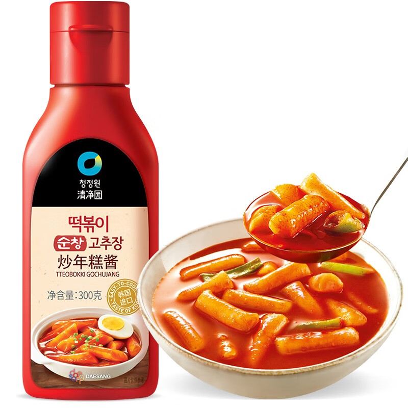 清净园韩国进口 清净园炒年糕酱300g韩式石锅拌饭炒年糕火锅蘸酱辣椒