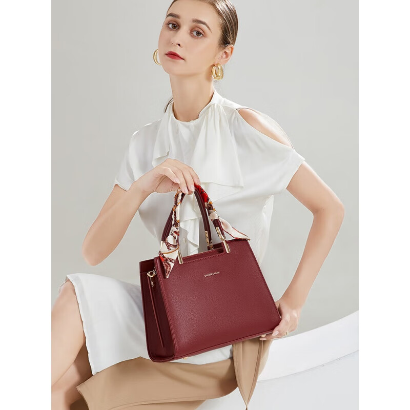 福禄克送妈妈显年轻的包包手提包红色2023中年女结婚婆婆礼物婚感 藏蓝色丝巾+礼袋