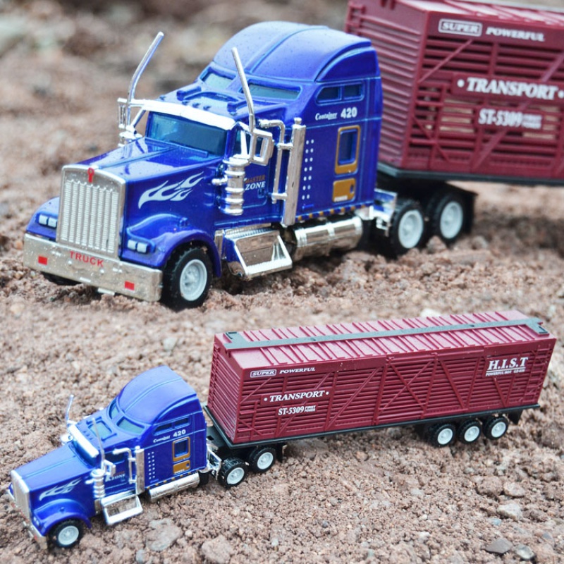 美式货柜车油罐卡车汽车专用运输车大货车集装箱合金玩具模型货源 明