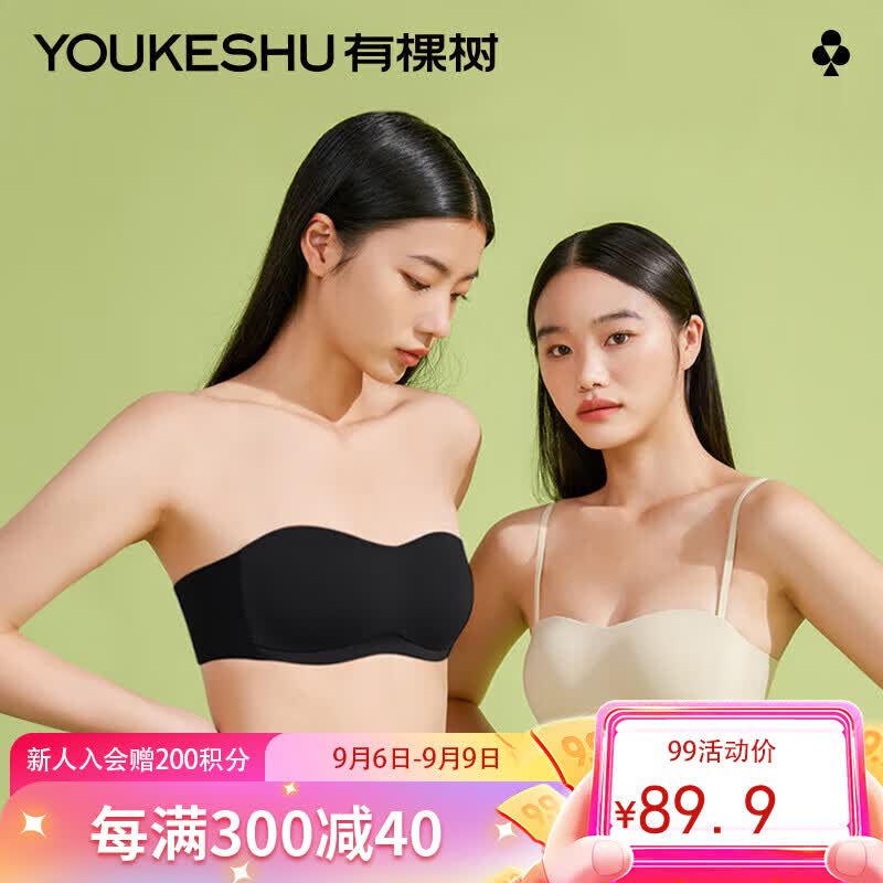 有棵树女士内衣无肩带薄款文胸小胸聚拢防滑裹胸隐形抹胸 肤色 M高性价比高么？