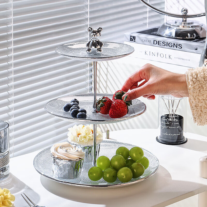 格娜斯多层果盘水果盘客厅茶几家用糖果盘前台摆放点心零食盘美容院