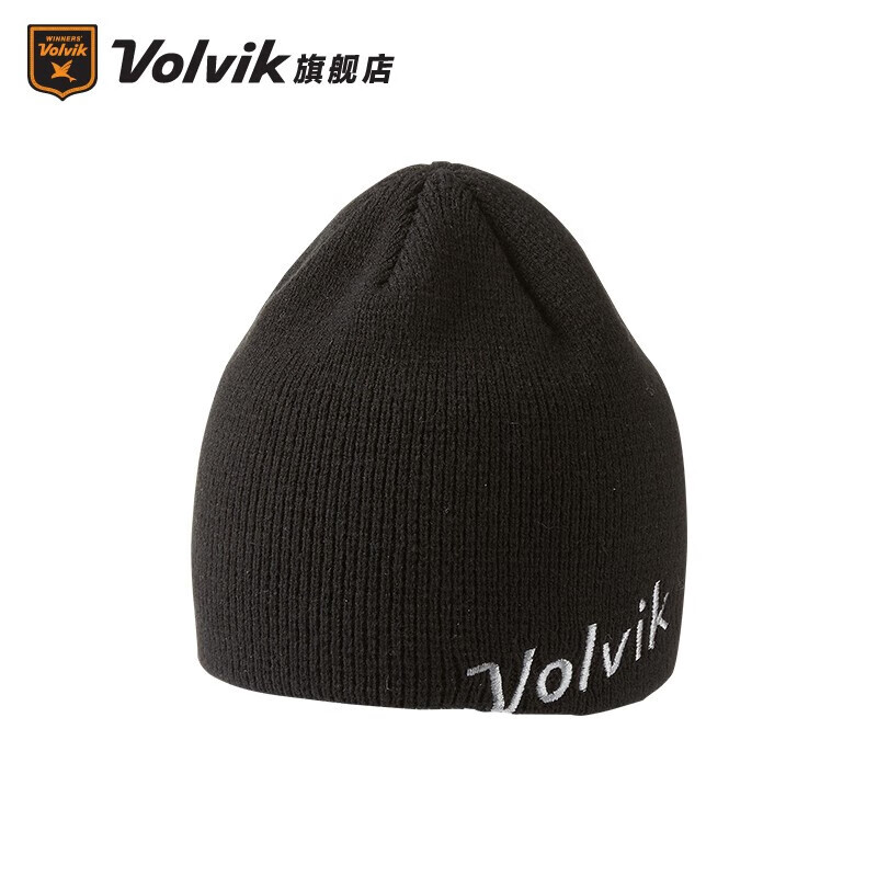 VOLVIK高尔夫球帽运动男士冬帽针织套头帽 黑色