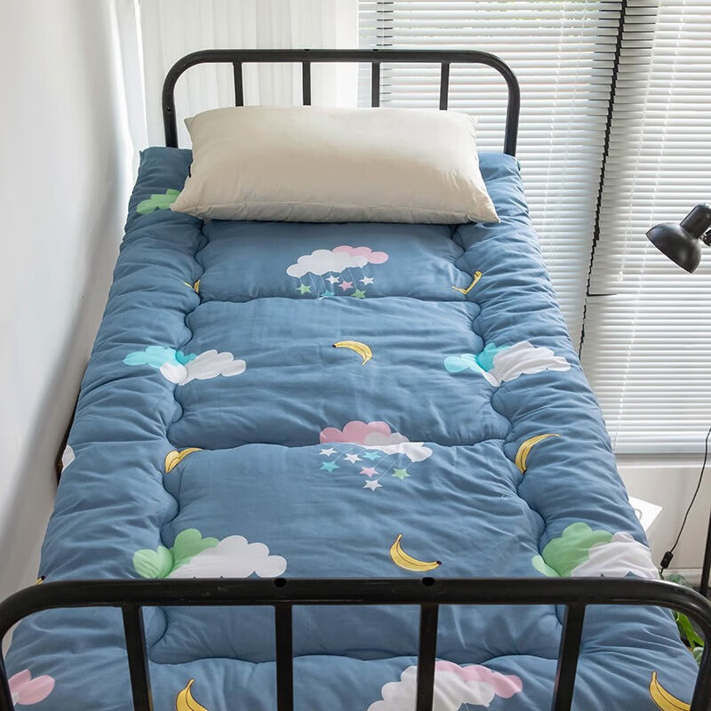 艳床垫单人宿舍加厚被褥子学生上下铺寝室软垫可折叠双人家用 蓝天 1