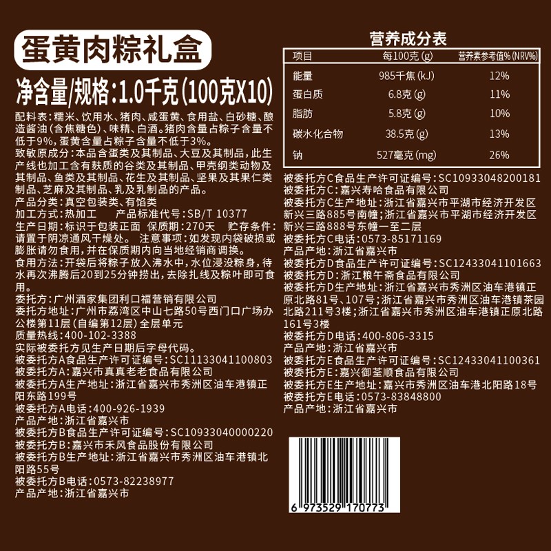 广州酒家利口福蛋黄肉粽咸甜粽子栗子豆沙端午节熟对比哪款性价比更高,坑不坑人看完这个评测就知道了！