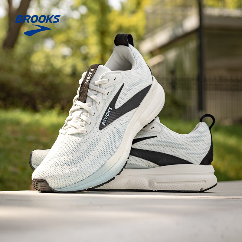 布鲁克斯（BROOKS）男子减震舒适跑步鞋Trace 4 轨迹 灰色/冬季蓝/黑色 41 
