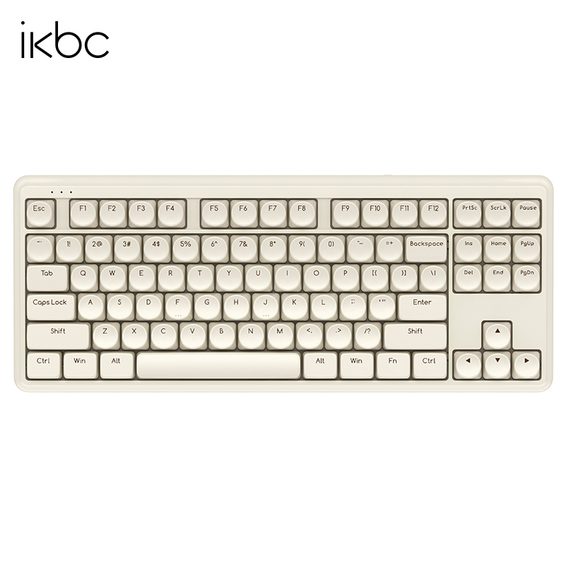 ikbc奶糖S300无线键盘机械键盘无线笔记本键盘87键蓝牙键盘粉色机械键盘自营办公矮轴超薄PBT S300牛乳浅咖无线2.4g+蓝牙5.0双模红轴