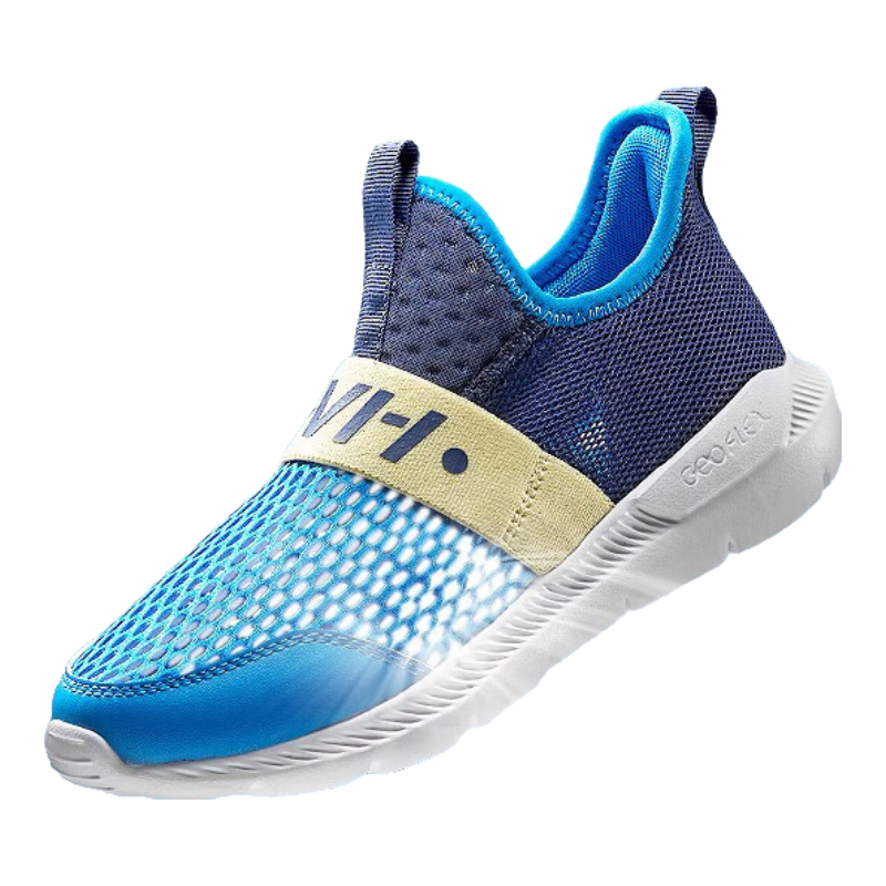 361°童鞋儿童运动鞋夏季新款网面透气男女童网鞋轻便一脚蹬小童鞋子 大地蓝色/墨蓝/清新黄色 28 小童