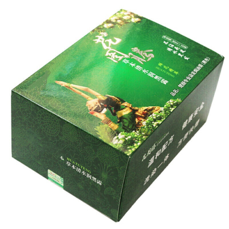 花图腾自然黑色清水黑发染发剂膏植物天然洗发水 自然黑【经典款一大