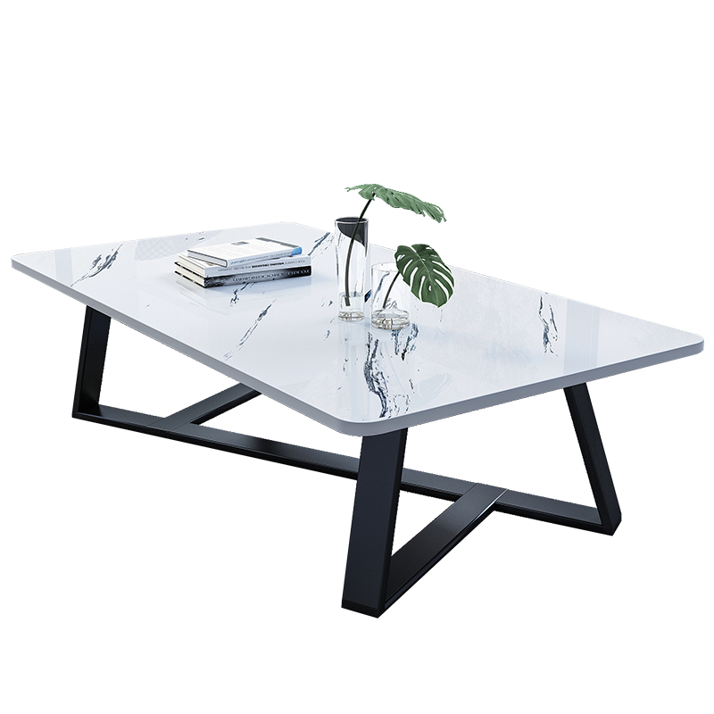 幻狐茶几桌小户型家用边几现代简约茶台桌办公室泡茶桌边桌轻奢小桌子 白大理石纹色100CM