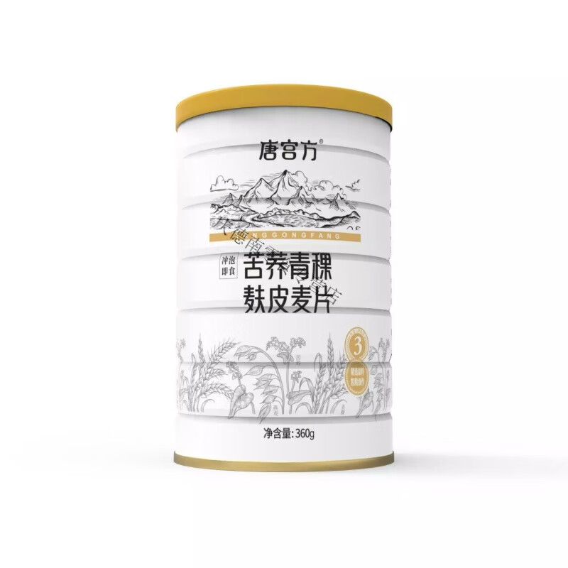 唐宫方麦片 唐宫方早餐麦片即食免煮代餐苦荞黑麦片原味糖胖友 1桶装