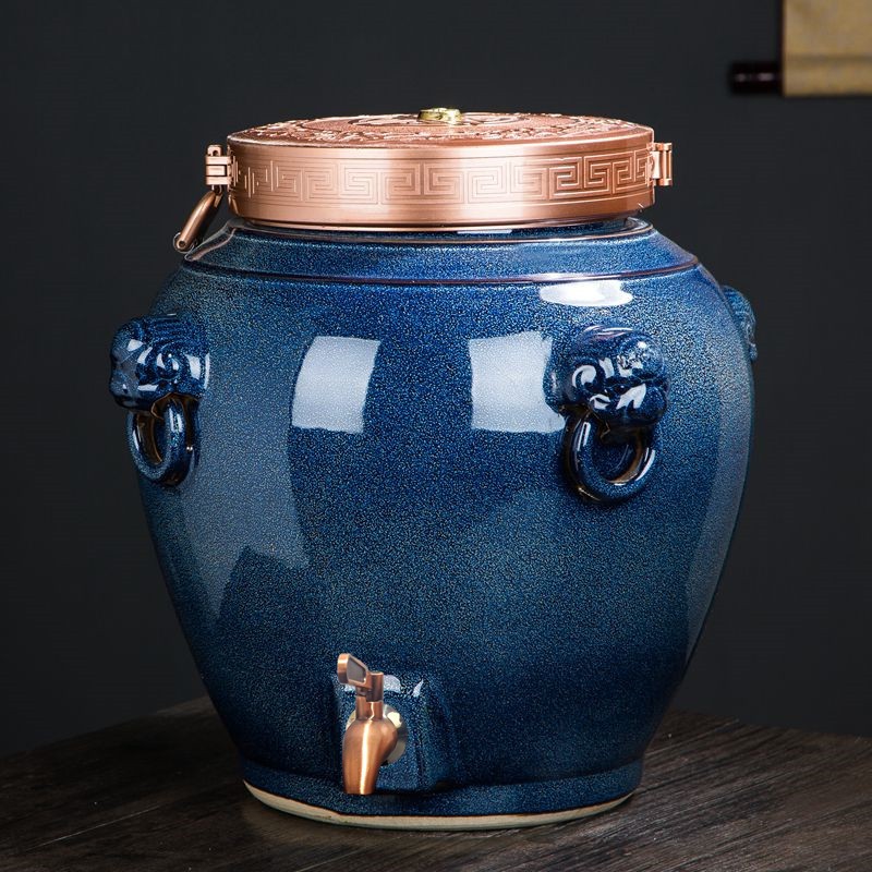 翼榀瓷缘景德镇陶瓷家用密封酿酒酒缸大容量加厚储酒罐酿泡白酒坛子带