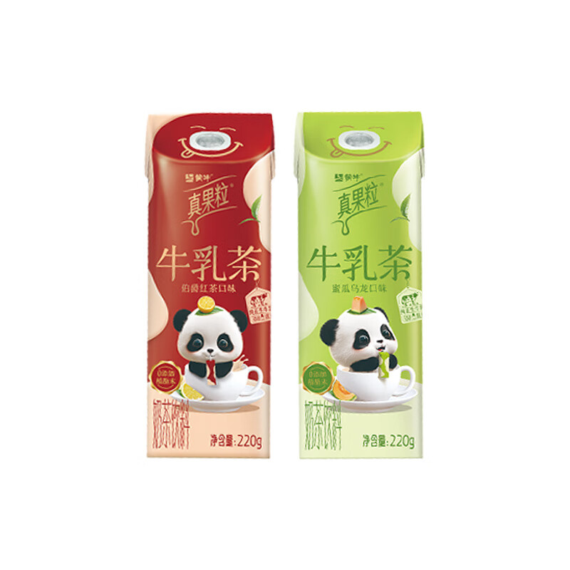 蒙牛真果粒牛乳茶伯爵红茶220g×1盒+蜜瓜乌龙220g×1盒 奶茶饮料