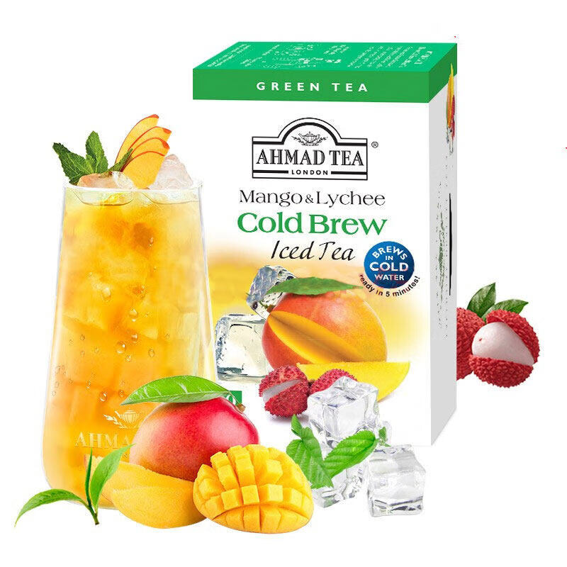 ahmad tea英国亚曼冷泡茶系列芒果荔枝味绿茶20片盒装夏季自制快手冰