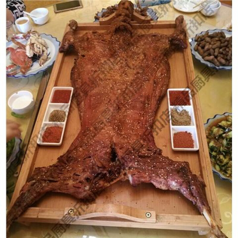 饭店上菜托盘端菜传菜蒙古全羊盘上烤全羊木盘子饭店上菜竹托盘茶盘长