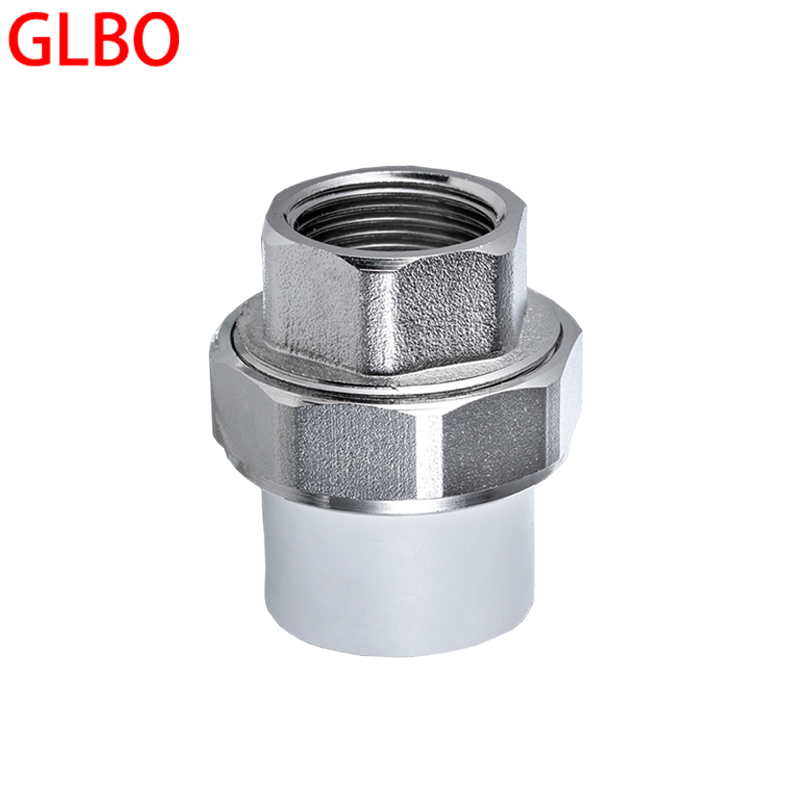glbo ppr水管配件活接头内丝活接自来水管直接头加厚 20ppr*4分铁内丝