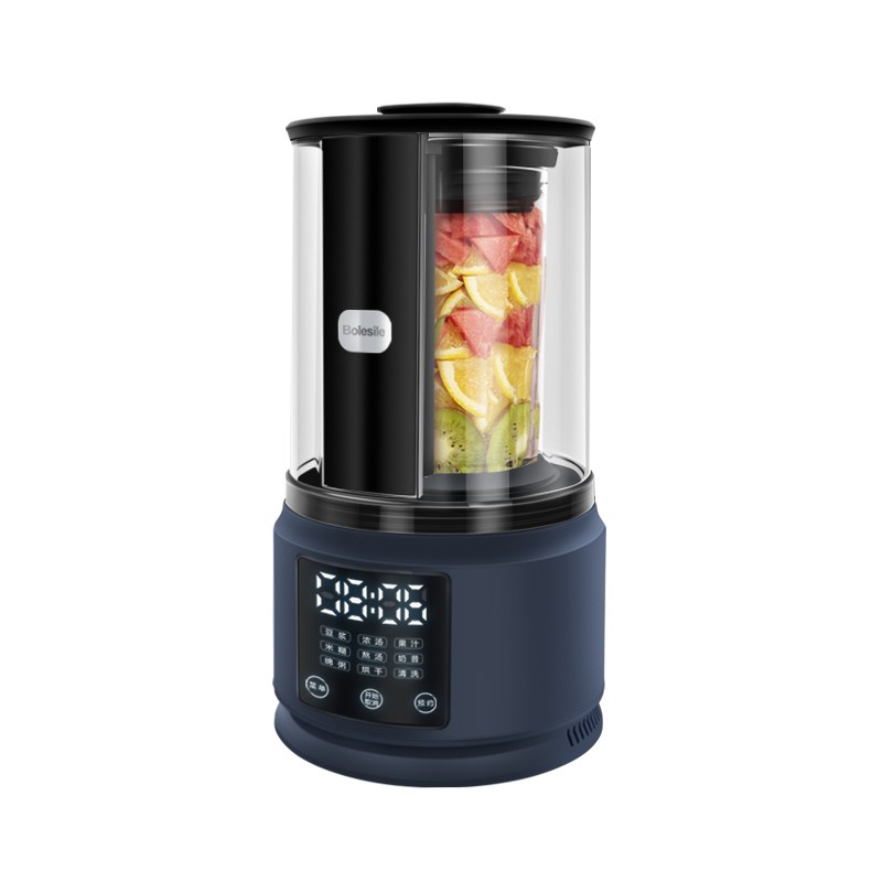 博洛斯洛【纯铜电机+低音】博洛斯洛第三代破壁机全自动豆浆机果汁机多功能预约自动保温煮粥熬汤高温清洗 深蓝色